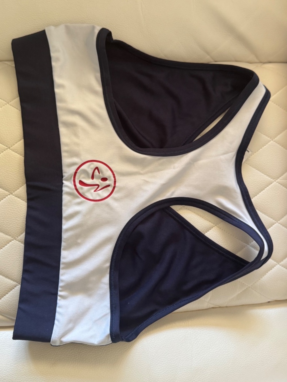 Zumba Wear Navy Blue Racerback Sports Bra Top Size Large